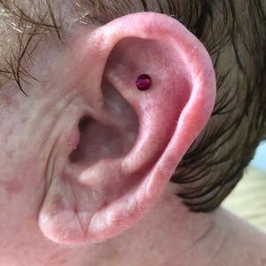 Stress Relief Ruby Like Acupressure Magnet Earrings